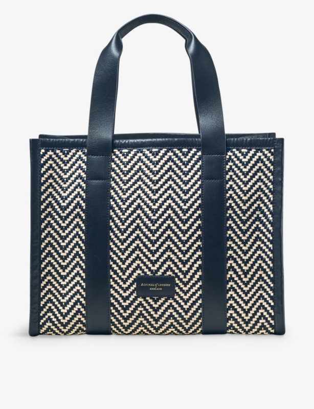 Henley small chevron-woven leather tote bag