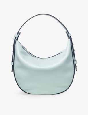 ASPINAL OF LONDON Midi London Pebble-texture Leather Tote Bag - Blue