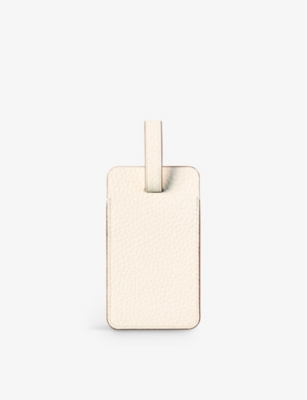 ASPINAL OF LONDON: Logo-print grained-leather luggage tag