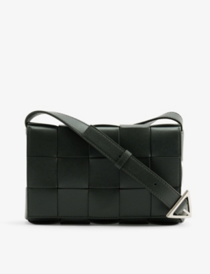 Cassette Leather Crossbody Bag in Black - Bottega Veneta