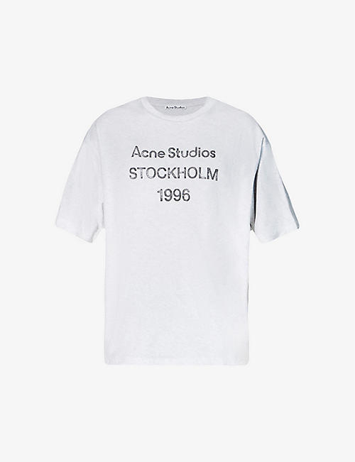 ACNE STUDIOS：Exford U 1996 品牌印花平纹针织棉 T 恤