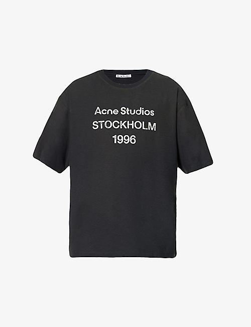 ACNE STUDIOS: Exford U 1996 brand-print cotton and hemp-blend T-shirt