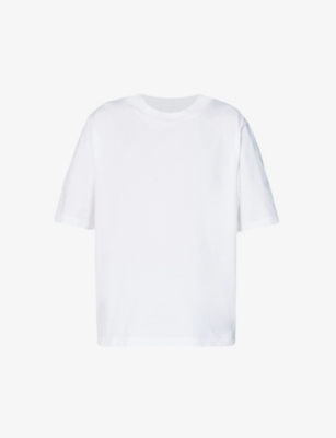 Acne Studios Mens Optic White Ensco U Pink Label Brand-print Cotton-jersey T-shirt