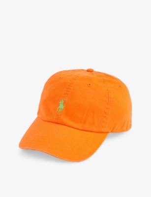 POLO RALPH LAUREN POLO RALPH LAUREN MEN'S RESORT ORANGE CLASSIC LOGO-EMBROIDERED SIX-PANEL COTTON BASEBALL CAP,67273387