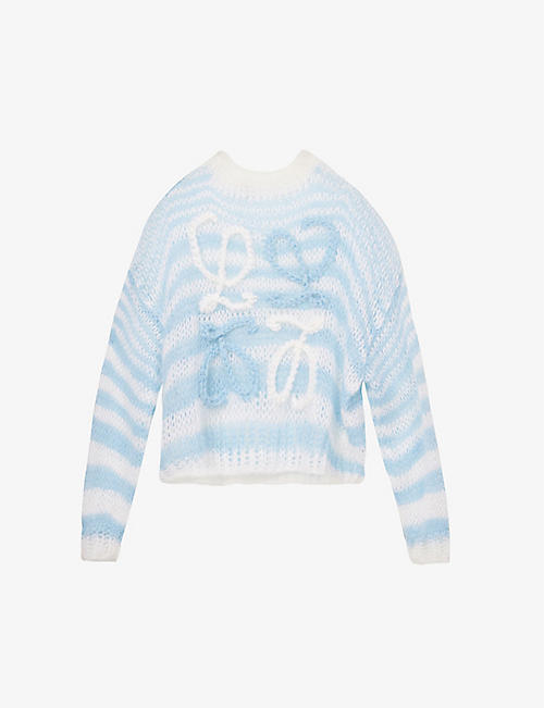 LOEWE: Anagram-embroidered mohair wool-blend knitted jumper