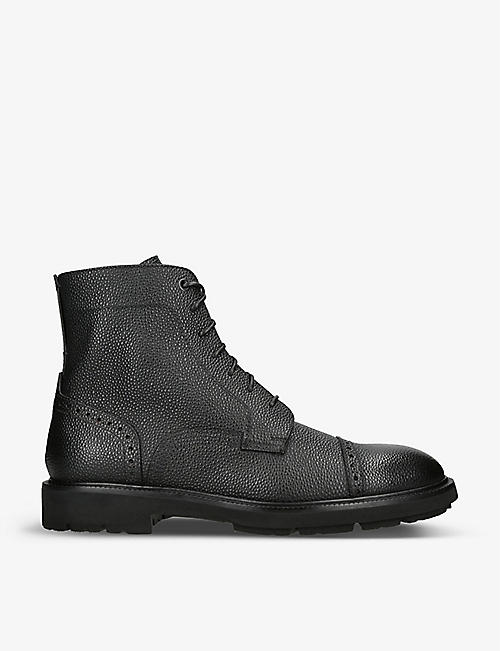 ERMENEGILDO ZEGNA: Aosta zip-embellished leather ankle boots