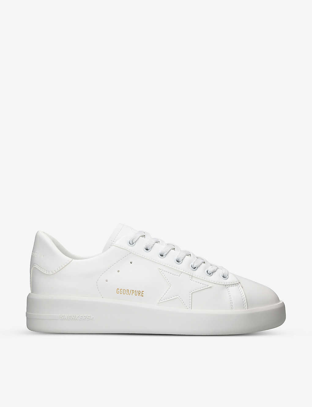 Shop Golden Goose Men's White Pure Star Star-embroidered Faux-leather Low-top Trainers