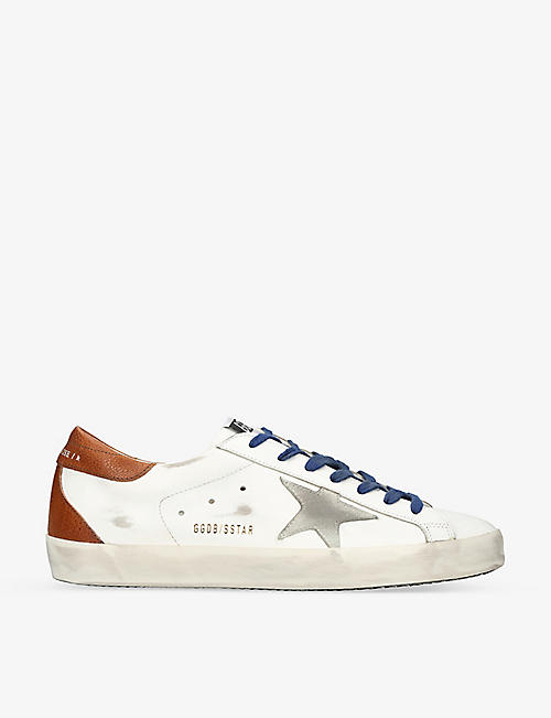 GOLDEN GOOSE: Super-Star suede star-patch leather low-top trainers
