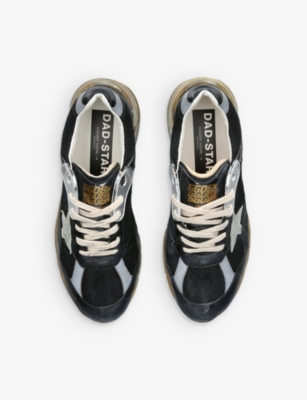 Shop Golden Goose Mens Black/comb Men's Dad-star Leather And Mesh Low-top Trainers