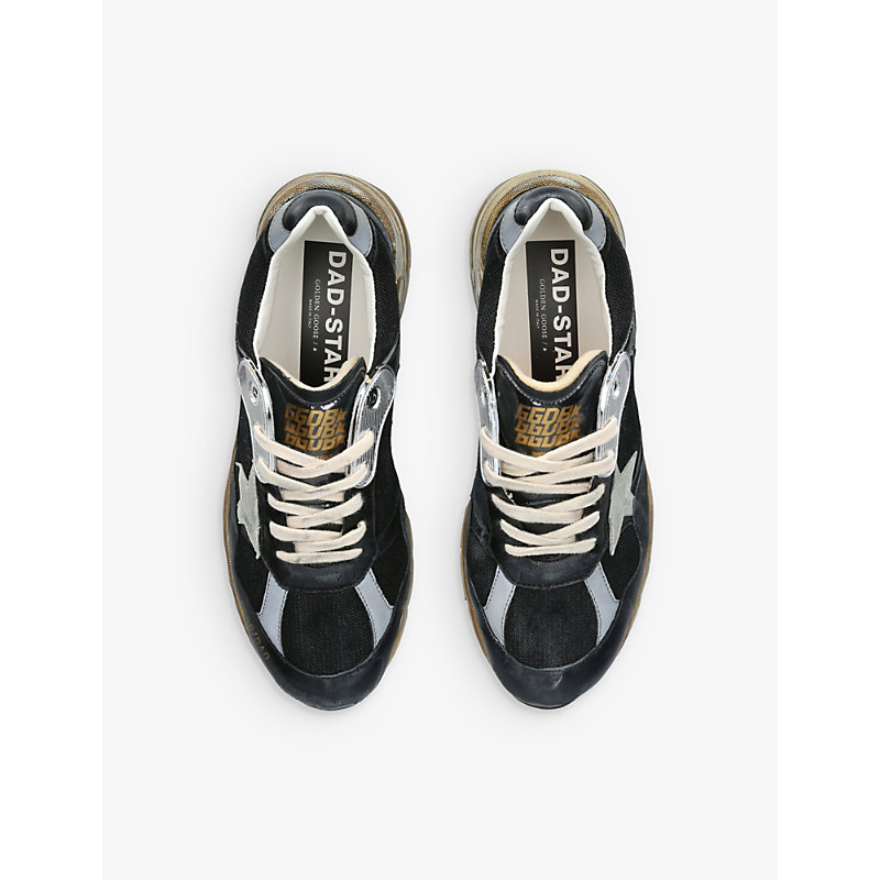 Shop Golden Goose Men's Dad-star Leather And Mesh Low-top Trainers In Black