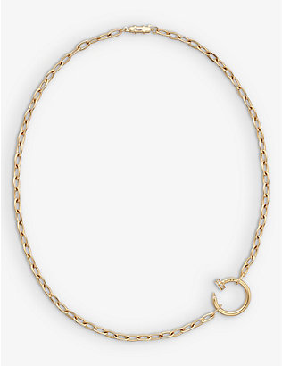 CARTIER: Juste un Clou 18ct yellow-gold and 0.13ct diamond necklace