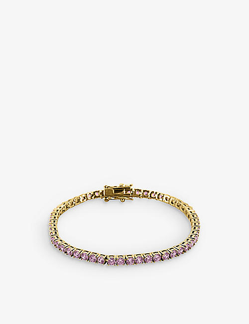 OMA THE LABEL: Tennis 18ct yellow gold-plated brass and cubic zirconia bracelet