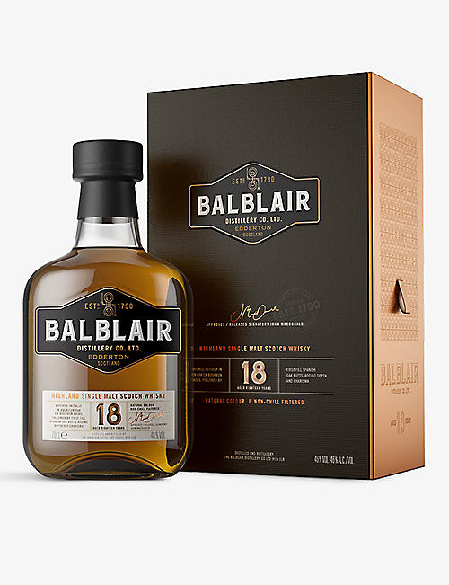 BALBLAIR: Balblair Distillery 18-year-old single-malt Scotch whisky 700ml