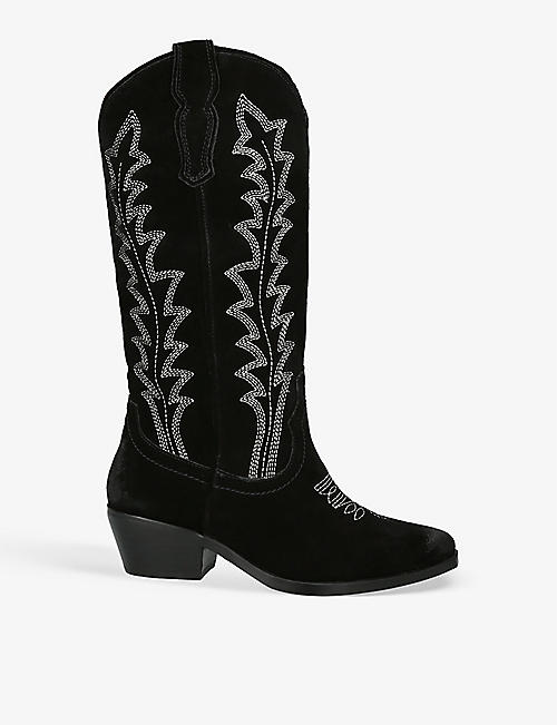 STEVE MADDEN: Wildcard embroidered suede knee-high boots