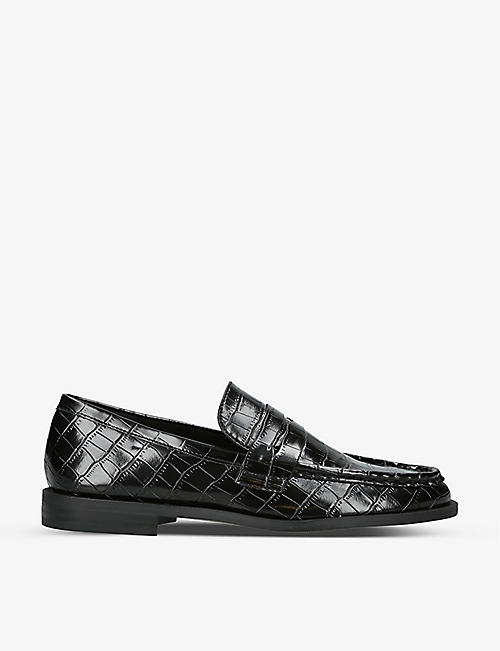 STEVE MADDEN: Harlem crocodile-embossed faux-leather loafers