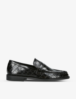 Black discount croc loafers