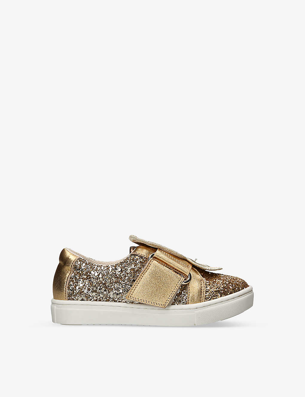 Sophia Webster Girls Gold Kids Butterfly-embellished Glitter Low-top Textile Trainers 3-8 Years