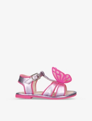 SOPHIA WEBSTER: Celeste butter-embellished leather sandals 2-7 years