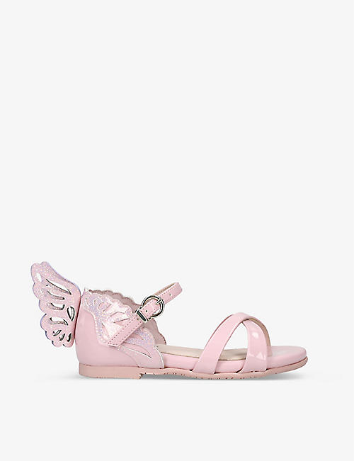 SOPHIA WEBSTER: Heavenly wing-embellished patent-leather sandals 1-7 years