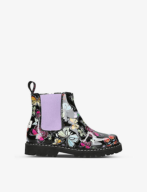 SOPHIA WEBSTER: Lara floral-pattern leather ankle boots 3-7 years