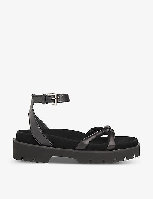 WHISTLES: Mina knotted-front strap leather sandals