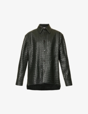 Bottega Veneta Dark Blue/Black Snake Skin and Intrecciato Leather