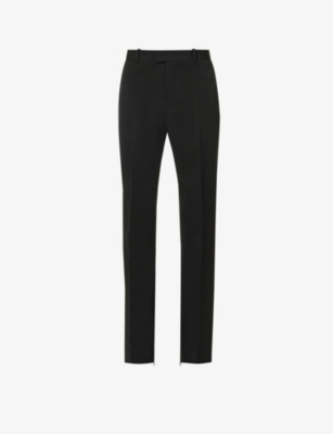 Bottega Veneta Womens Black Sartorial Straight-leg Mid-rise Wool Trousers