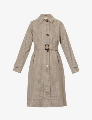 BARBOUR Somerland check print woven trench coat Selfridges
