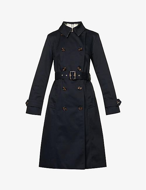 BARBOUR: Greta double-breasted woven trench coat