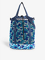 A BATHING APE: Camo-print mesh tote bag