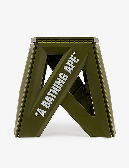 A BATHING APE: Brand-print folding plastic stool