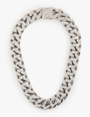 Off-White c/o Virgil Abloh Logo Plaque Chain-linked Necklace in Metallic