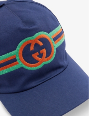 Gucci Kids - Cotton Canvas Baseball Hat, Size L, Blue