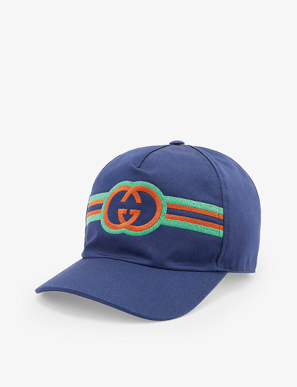 Gucci Boys Blu+v/r/v Kids Logo-embroidered Curved-visor Stretch-woven Hat