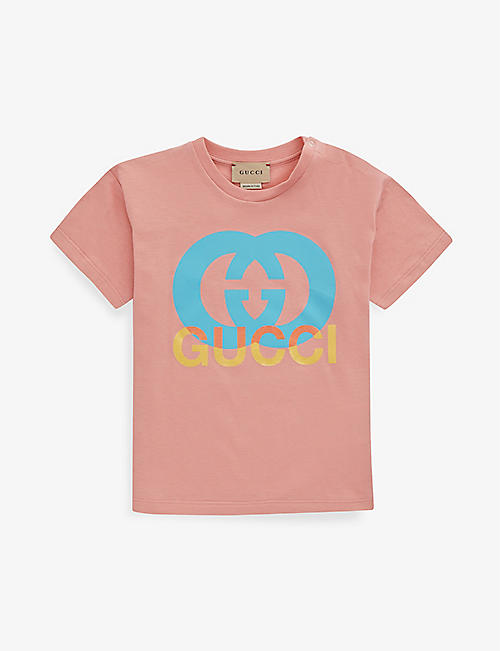 GUCCI: Logo-print cotton-jersey T-shirt 6-36 months