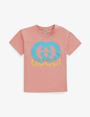 Gucci Babies' Printed T-shirt In Vintage Rose/mc