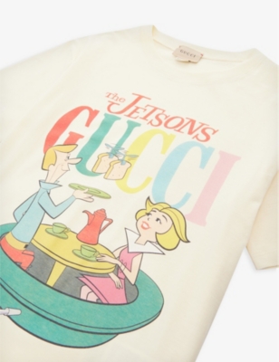 Gucci Kids' Brand-print Short-sleeve Cotton T-shirt 10-12 Years In