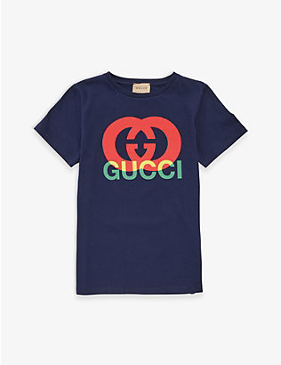 GUCCI: Logo-print cotton-jersey T-shirt 4-12 years