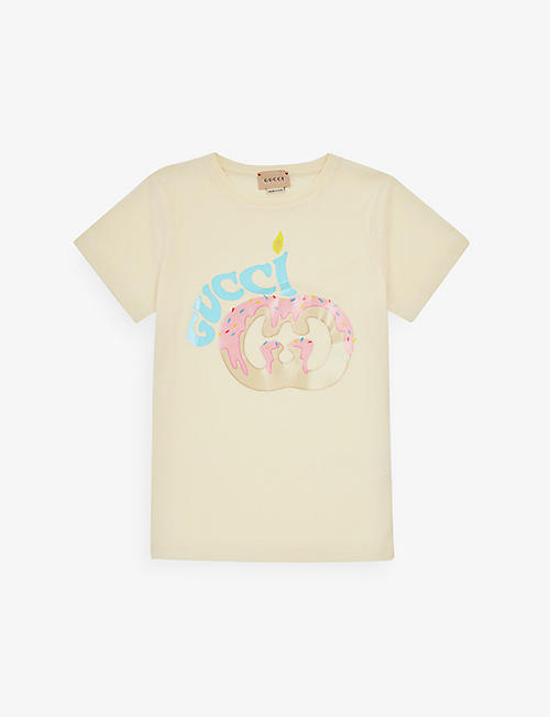 GUCCI: Logo-print short-sleeve cotton-jersey T-shirt