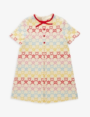 Gucci Kids' Embroidered Stretch Viscose Dress In Multicolor