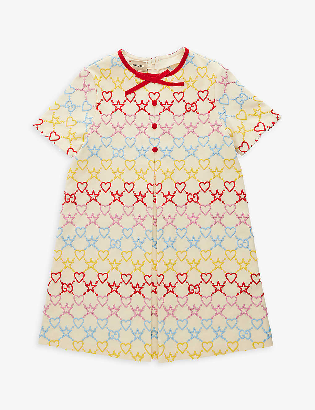 Gucci Kids' Embroidered Stretch Viscose Dress In Multicolor