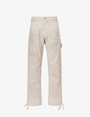 RHUDE: Chevron Painter dirt-marked straight-leg jeans