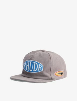 RHUDE RHUDE MENS ELEPHANT RALLY BRAND-EMBROIDERED COTTON-CANVAS CAP
