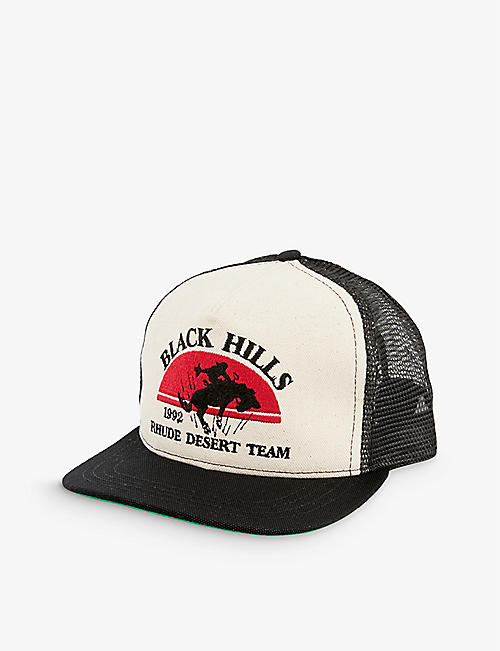 RHUDE: Black Hills brand-embroidered woven-blend cap