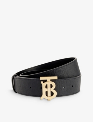 Burberry Plaque Buckle House Check And Leather Belt in Black for