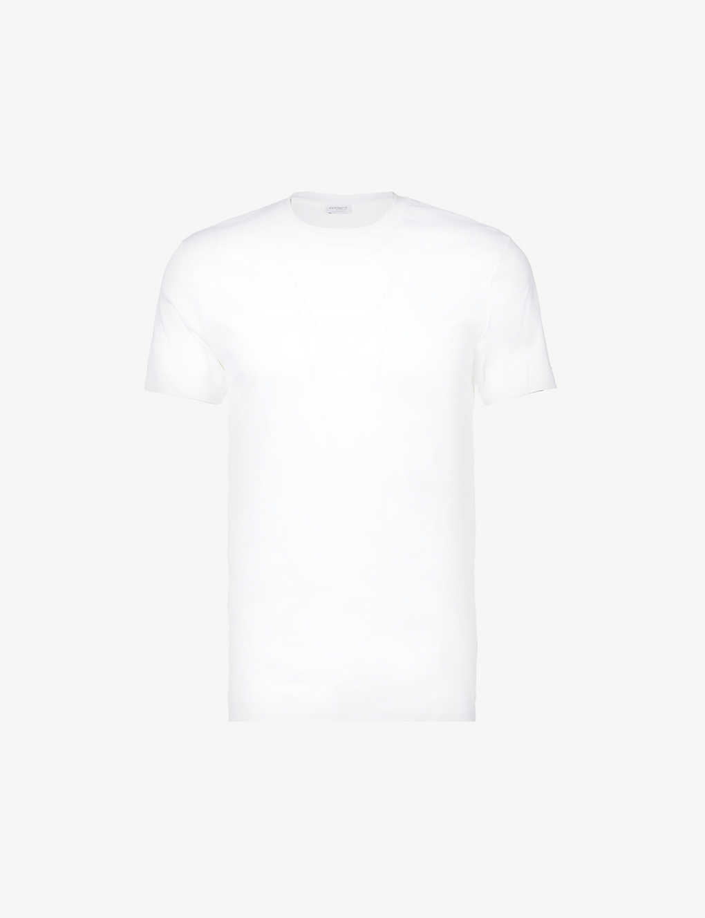 Shop Zimmerli Men's White Business Class Crew-neck Cotton-jersey T-shirt