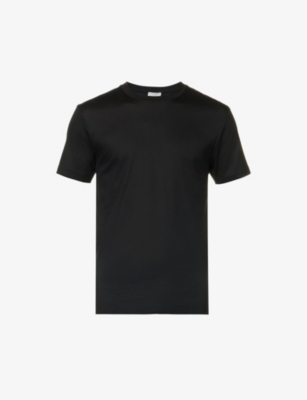 Shop Zimmerli Mens Black Business Class Crew-neck Cotton-jersey T-shirt
