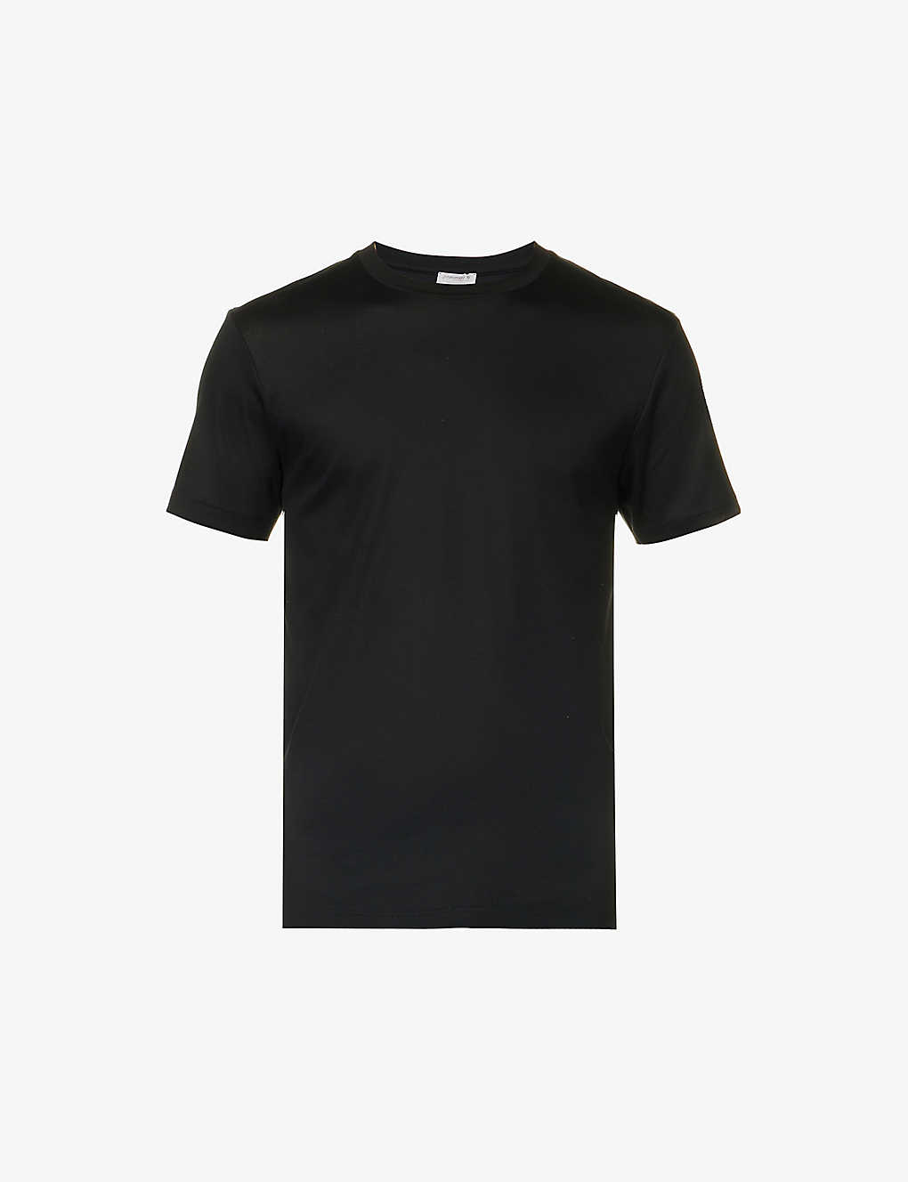 Shop Zimmerli Men's Black Business Class Crew-neck Cotton-jersey T-shirt