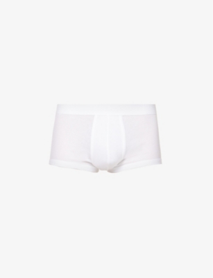 Zimmerli Mens White Slim-fit Cotton-jersey Trunks