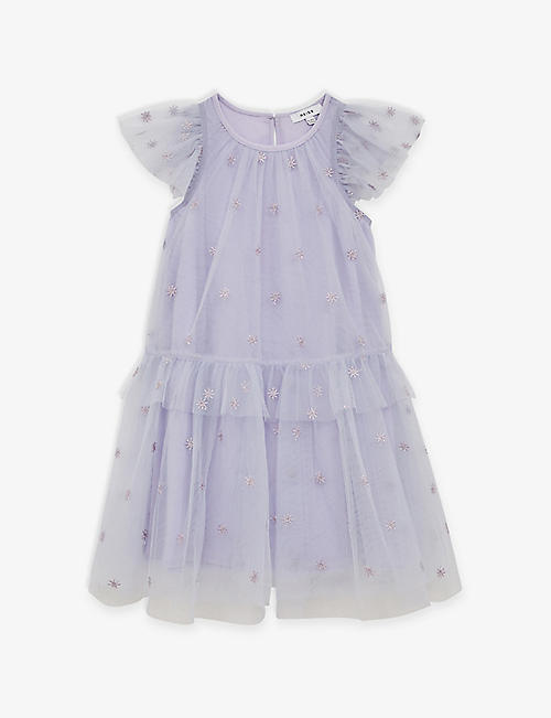 REISS: Fifi embroidered-tulle woven dress 4-12 years